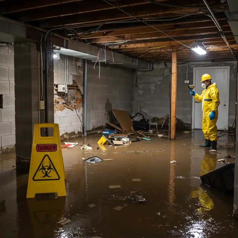 Flooded Basement Electrical Hazard in Falmouth, KY Property