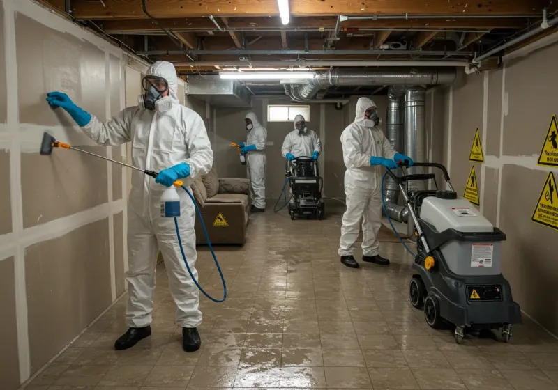 Basement Moisture Removal and Structural Drying process in Falmouth, KY